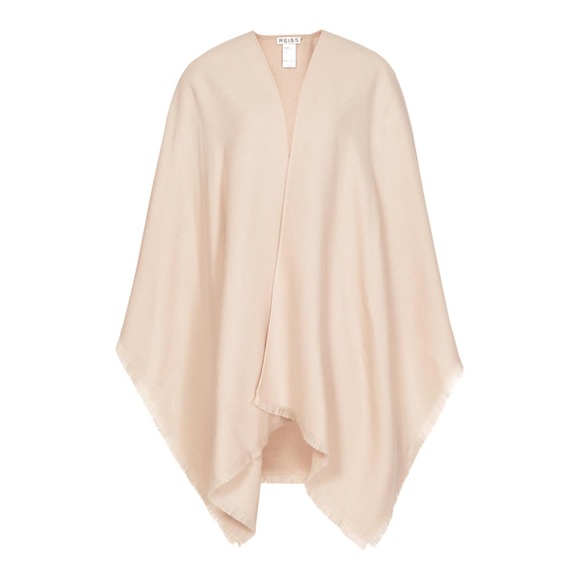 Reiss Natural Tally Cut Fringe Poncho - Picture 1 of 7